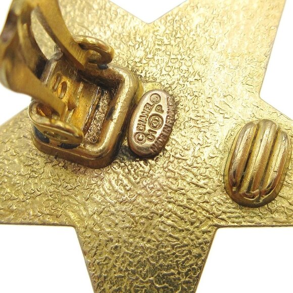 Chanel Star Earrings Clip-On Yellow - Picture 3 of 4